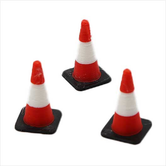 O Scale | Red and White Traffic Cone