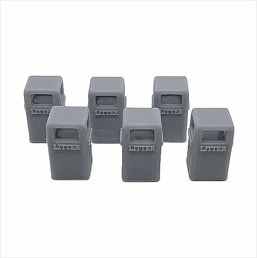 O Scale | Civic Litter Bin - Style 3 (6 pack)