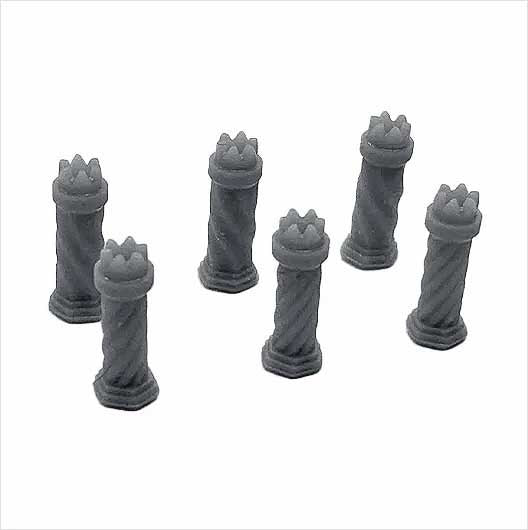 OO Scale | Chimney Pot - Tudor-Style - Mixed (6 pack)