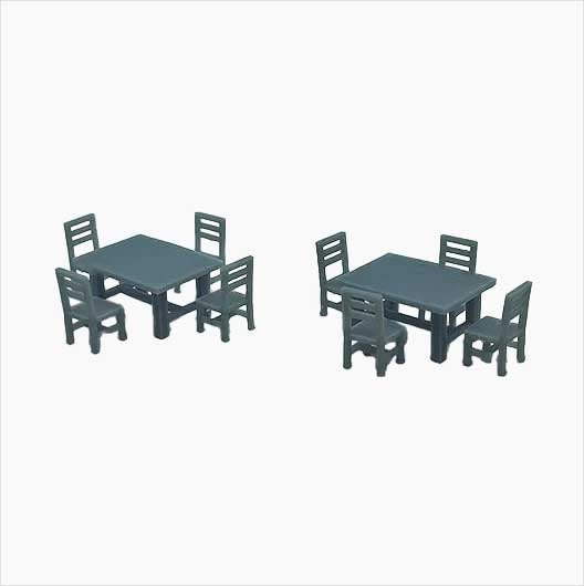 OO Scale | Table and Chairs - Type 1 (10 pieces)