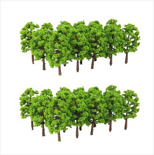 OO Scale | 16 Foot Tree - Light Green (20 pack)