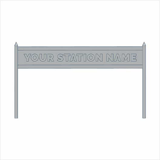 OO Scale | Ready to Paint | Single-Sided Personalised Steam-Era Station Sign - Style 2 - Single Line of Text (3 pack)