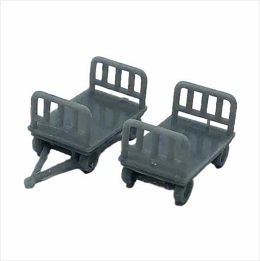 OO Scale | Porter Luggage Trolley - Style 1 (2 pack)