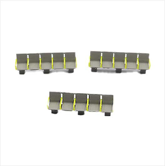 OO Scale | Grey Station Seating with Yellow Arms - Row of 5