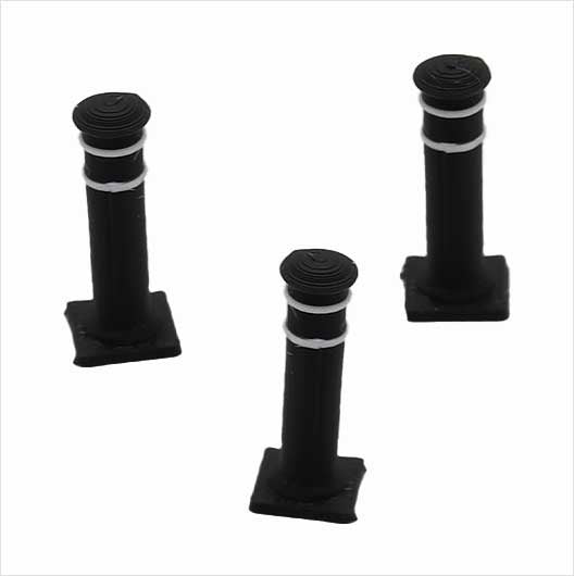 OO Scale | Black and White Pedestrian Bollards