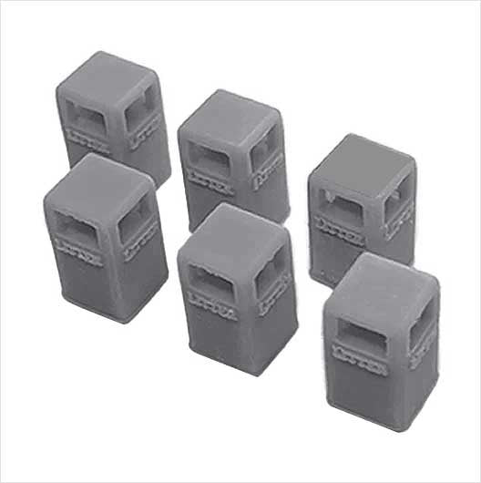 OO Scale | Civic Litter Bin - Style 3 (6 pack)