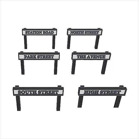 OO Scale | Street Signs (6 pack)