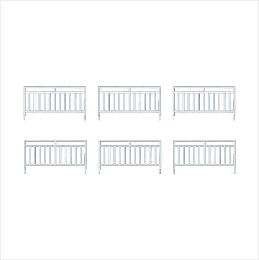 OO Scale | Silver Pedestrian Railing - Wide