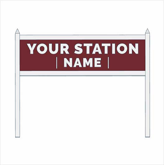 OO Scale | Single-Sided Personalised Steam-Era Station Name Board - Style 2 - Two Lines of Text