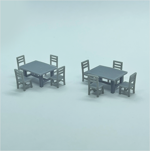 OO Scale | Table and Chairs - Type 1 (10 pieces) — Model Railway Scenes